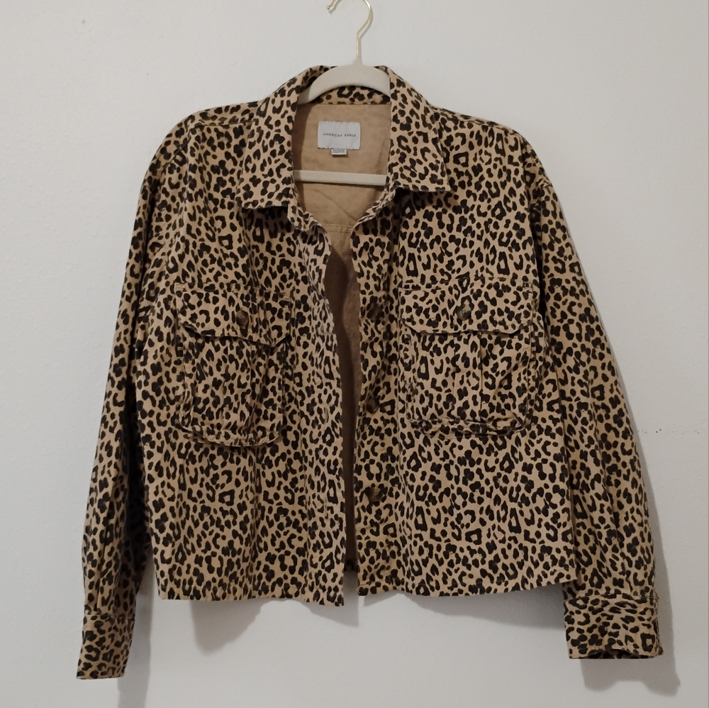 American Eagle Cheetah Denim Jacket